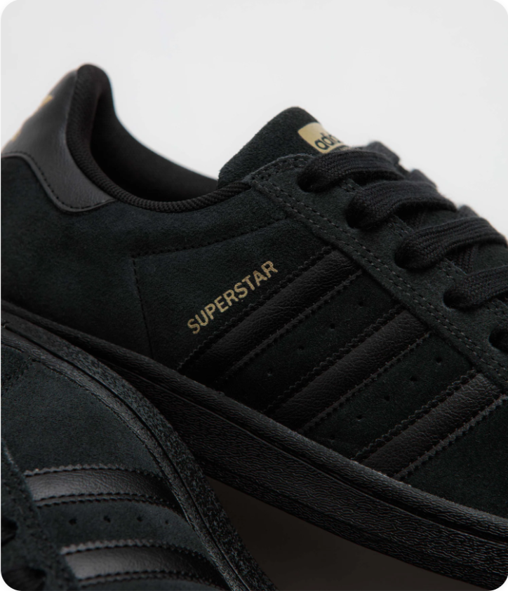 Adidas Superstar Low-Top Sneakers – Black with Gold-Tone Branding