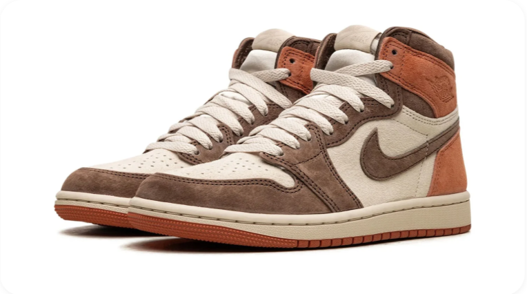 Air Jordan 1 High-Top Sneakers – Brown, Cream & Burnt Orange