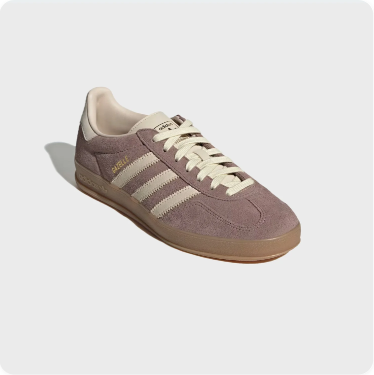 Adidas Low-Top Sneakers – Taupe & Cream with Gum-Colored Sole