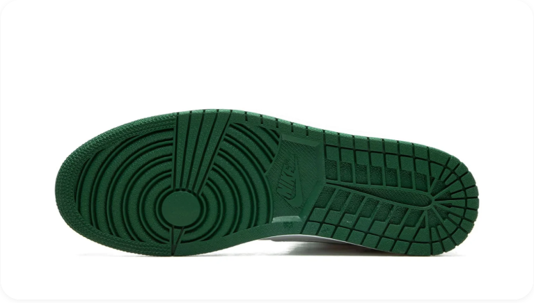Air Jordan 1 High-Top Sneakers – Green, White & Metallic Silver