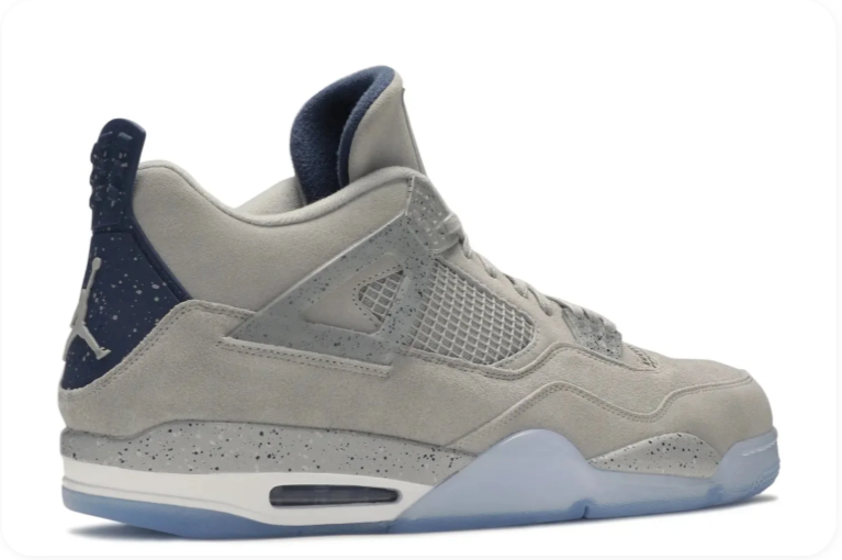 Air Jordan 4-Style Sneakers – Light Grey & Icy Blue