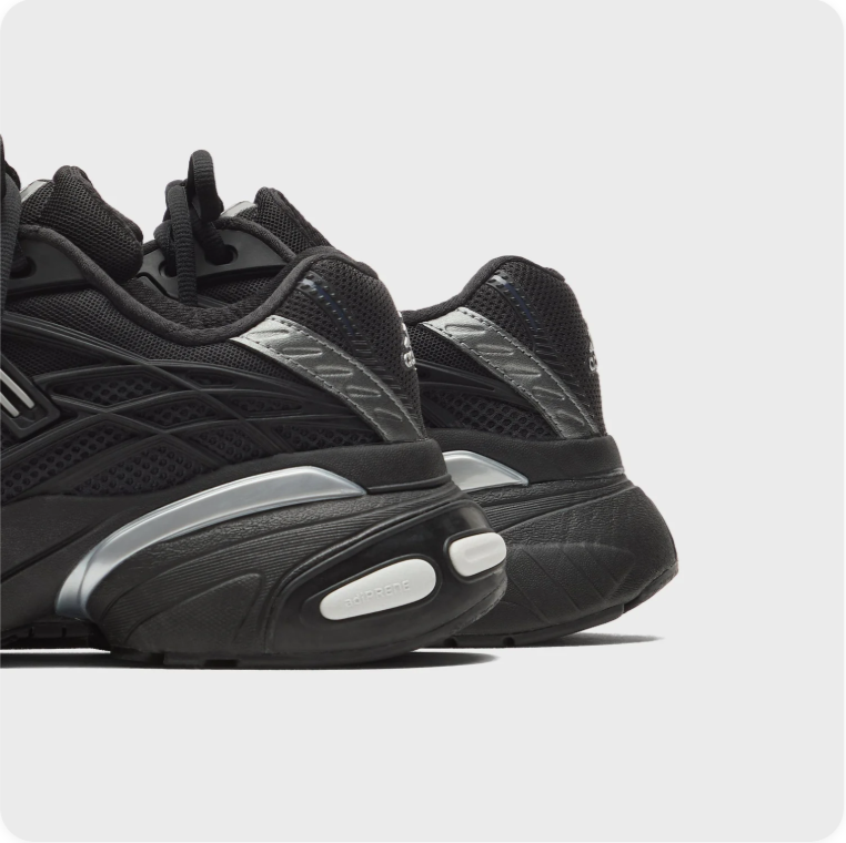 Adidas Chunky Low-Top Sneakers – Black with Silver-Tone Accents