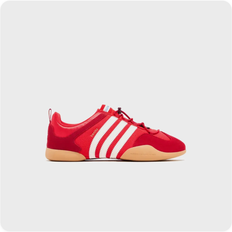 Adidas Low-Top Sneakers – Red & Cream with Gum-Colored Sole