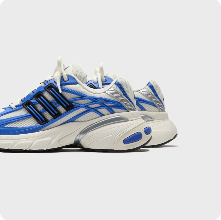 Adidas Chunky Low-Top Sneakers – Blue, Silver & Cream