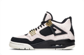 Air Jordan 4 Sneakers – Cream, Black & Metallic Gold Accents