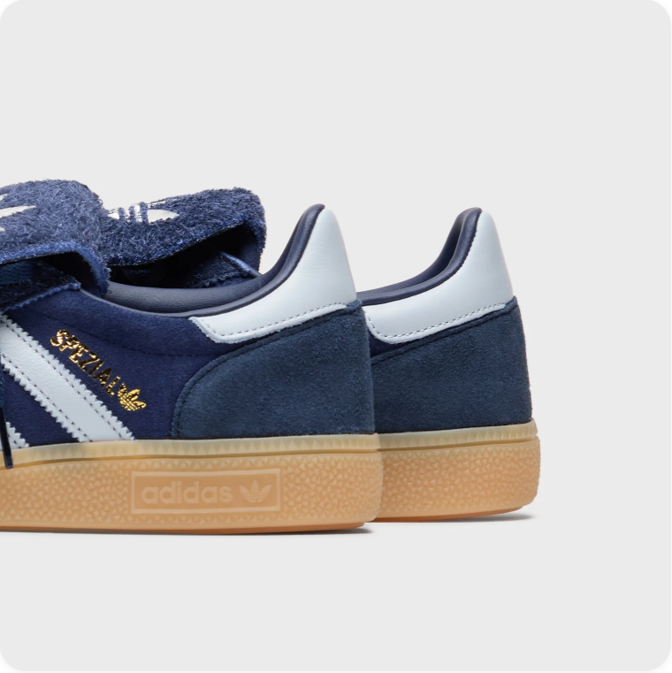 Adidas Low-Top Sneakers – Navy & White with Fold-Over Tongue