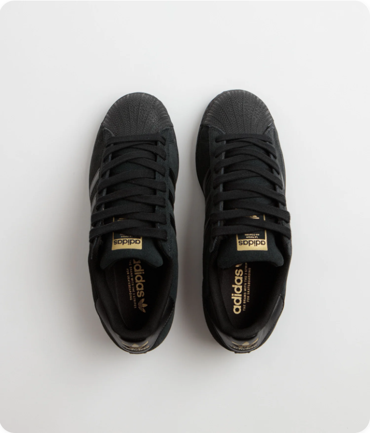 Adidas Superstar Low-Top Sneakers – Black with Gold-Tone Branding