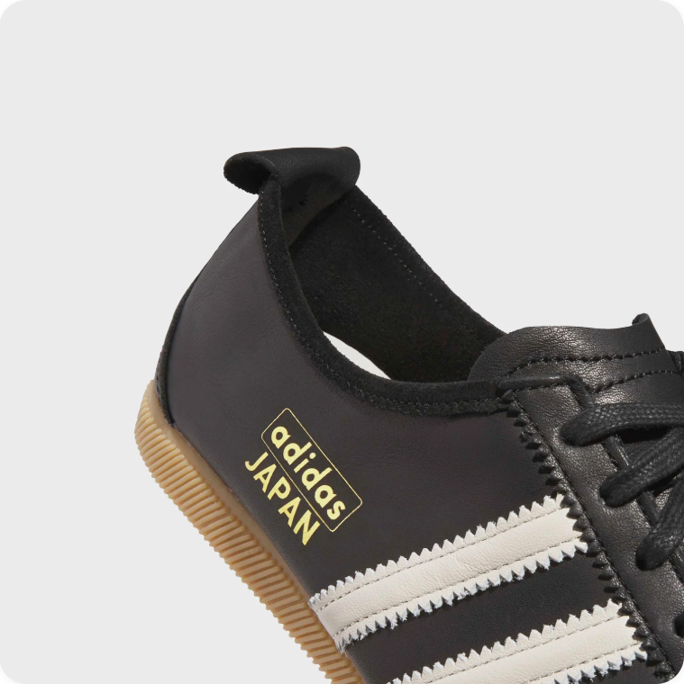 Adidas Japan Low-Top Sneakers – Black & Cream with Gum-Colored Sole