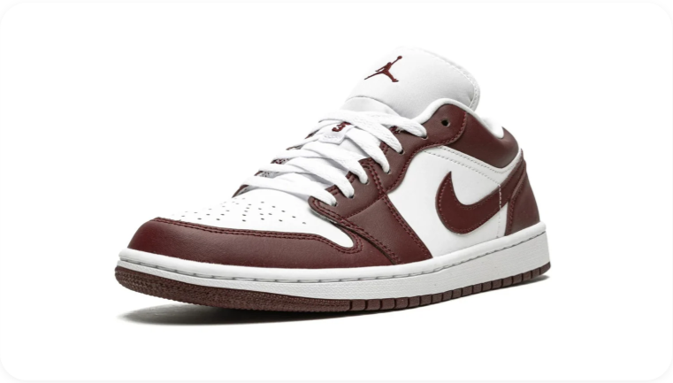 Air Jordan 1 Low Sneakers – Burgundy & White