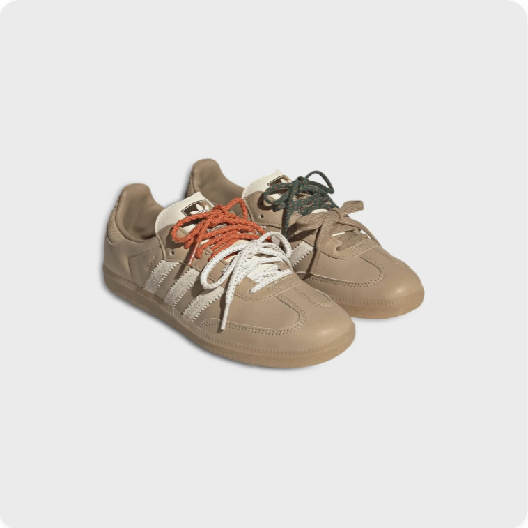Adidas Low-Top Sneakers – Beige & Cream with Multicolored Laces