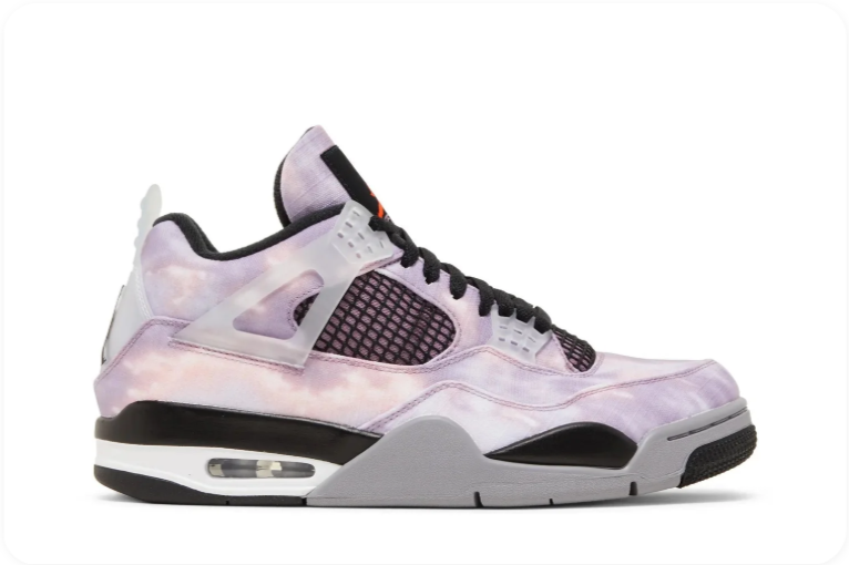 Air Jordan 4-Style Sneakers – Pastel Lavender, Pink & Black