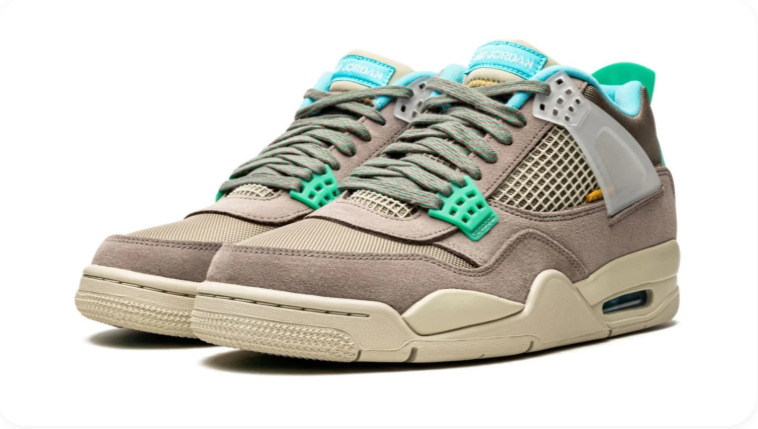Air Jordan 4 Sneakers – Taupe, Cream & Mint Green