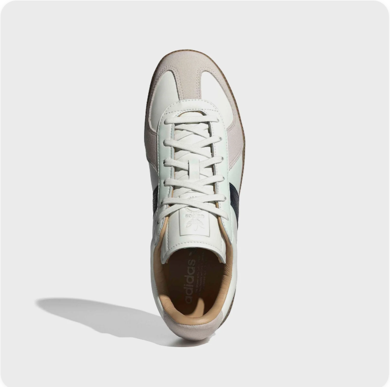 Adidas Low-Top Sneakers – White & Black with Beige Accents