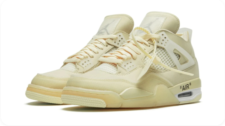 Air Jordan 4 Sneakers – Cream & Sail with "AIR" Detail
