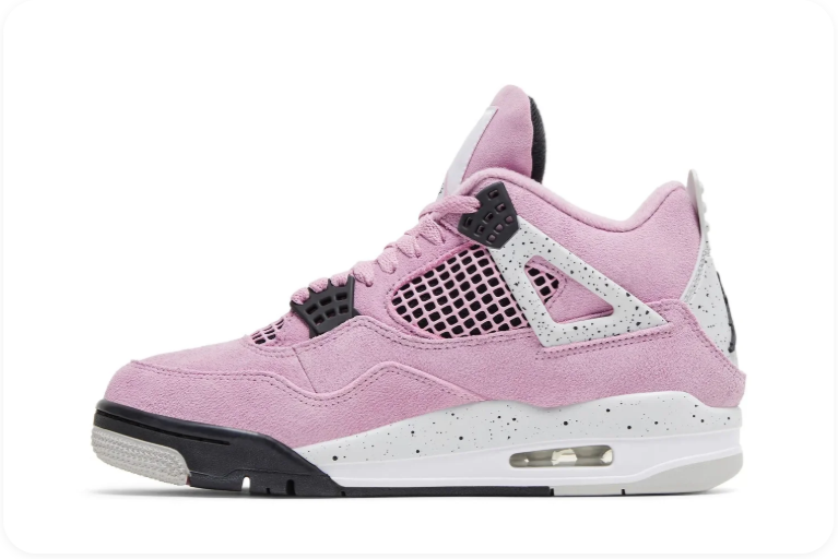 Air Jordan 4 Sneakers – Pink, Black & Speckled Grey