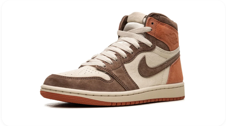 Air Jordan 1 High-Top Sneakers – Brown, Cream & Burnt Orange