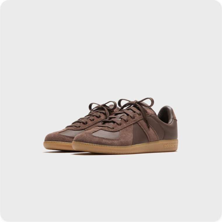 Brown Low-Top Sneakers with Gum-Colored Sole