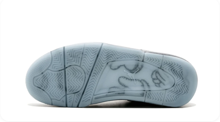 Air Jordan 4 Sneakers – Grey with Tonal Graphics & Icy Outsole
