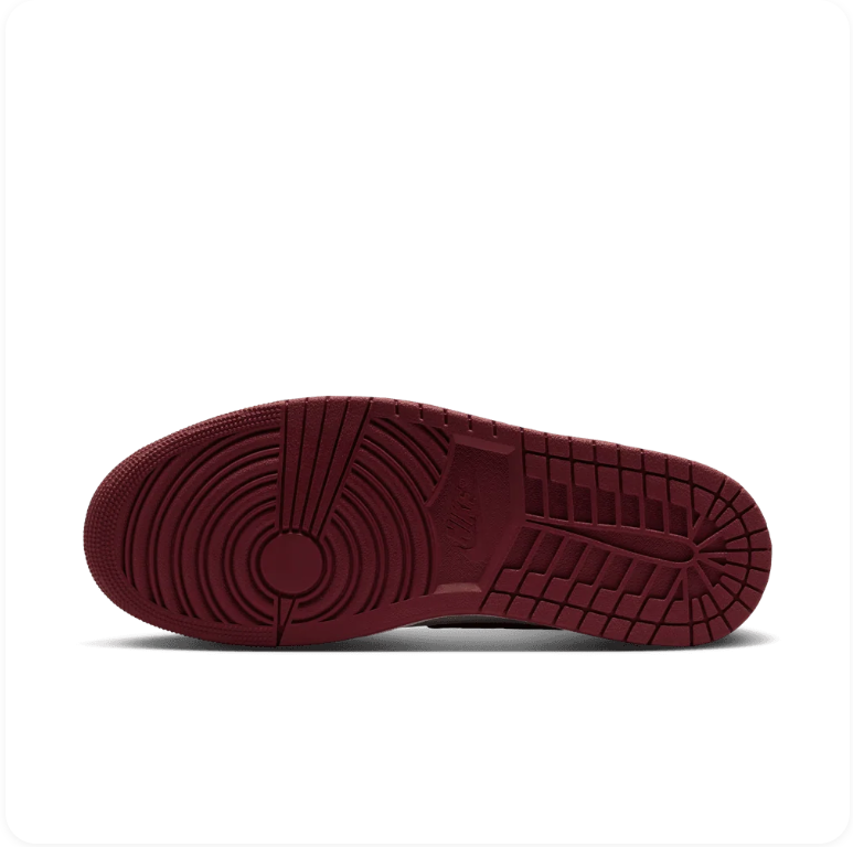 Air Jordan 1 High-Top Sneakers – Brown, Black & White with Burgundy Outsole