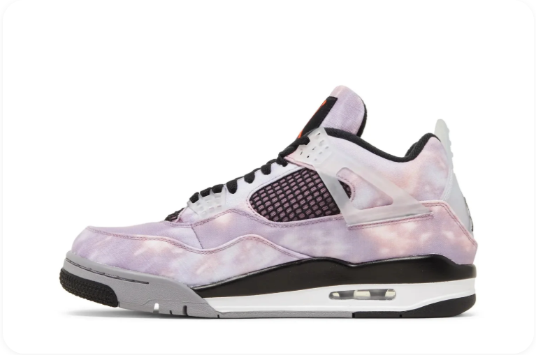 Air Jordan 4-Style Sneakers – Pastel Lavender, Pink & Black