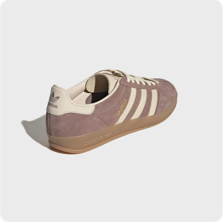 Adidas Low-Top Sneakers – Taupe & Cream with Gum-Colored Sole