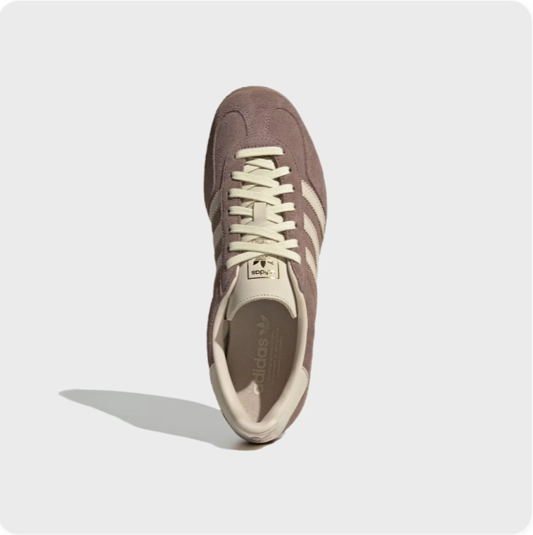 Adidas Low-Top Sneakers – Taupe & Cream with Gum-Colored Sole