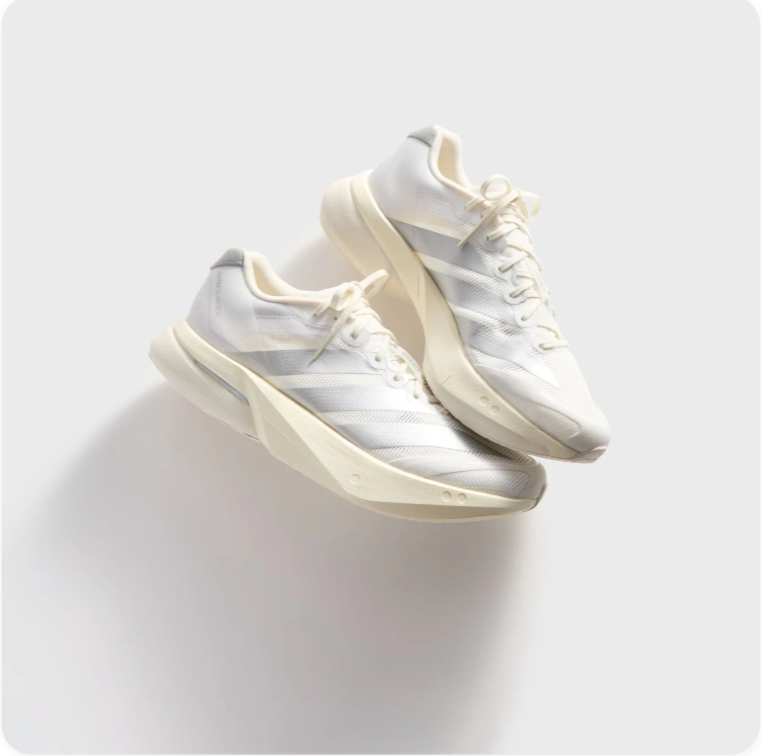 Adidas Running-Style Sneakers – White & Grey with Cream Sole