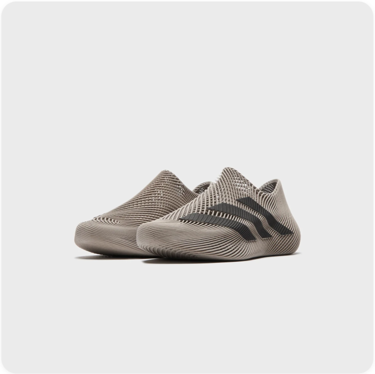 Adidas Low-Top Sneakers – Taupe with Black Stripes & Ribbed Design