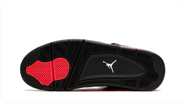 Air Jordan 4 Sneakers – Black & Bright Red
