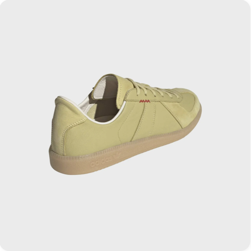Adidas Light Olive Low-Top Sneakers – Tonal Panels & Gum-Colored Sole