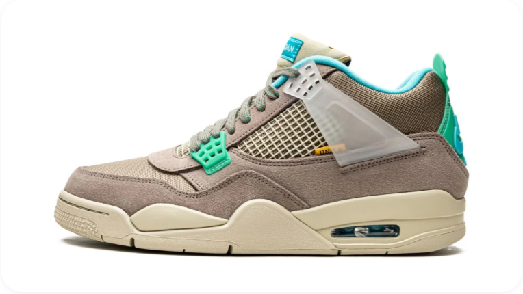Air Jordan 4 Sneakers – Taupe, Cream & Mint Green