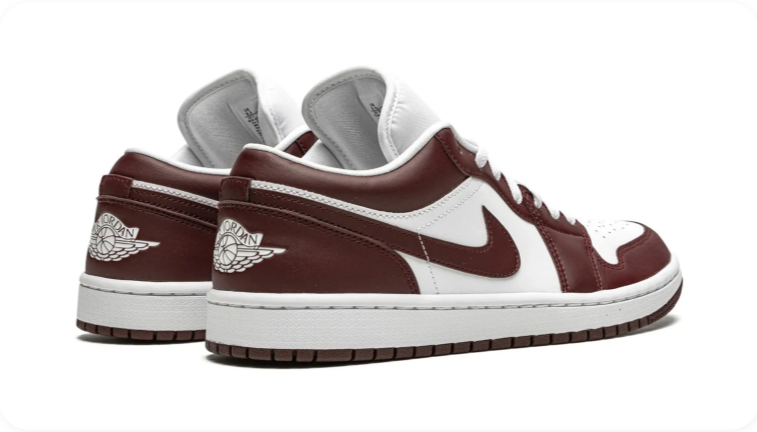 Air Jordan 1 Low Sneakers – Burgundy & White