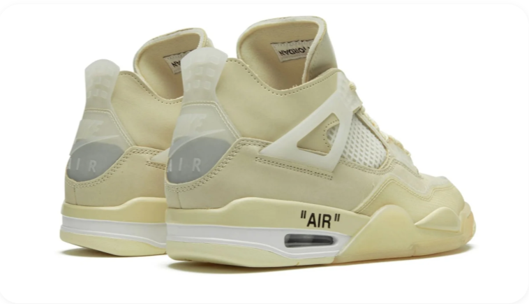 Air Jordan 4 Sneakers – Cream & Sail with "AIR" Detail