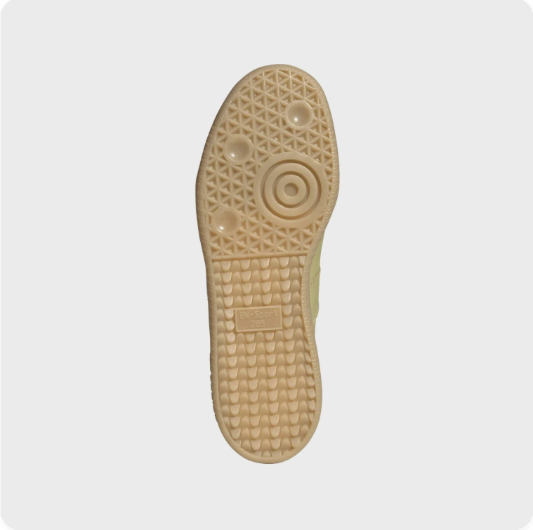 Adidas Light Olive Low-Top Sneakers – Tonal Panels & Gum-Colored Sole