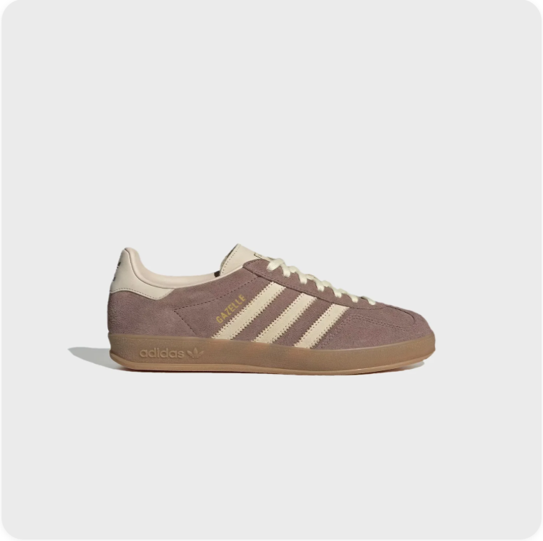 Adidas Low-Top Sneakers – Taupe & Cream with Gum-Colored Sole