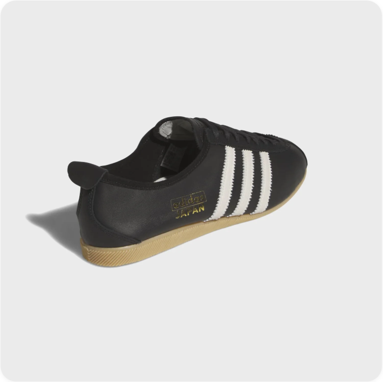 Adidas Japan Low-Top Sneakers – Black & Cream with Gum-Colored Sole