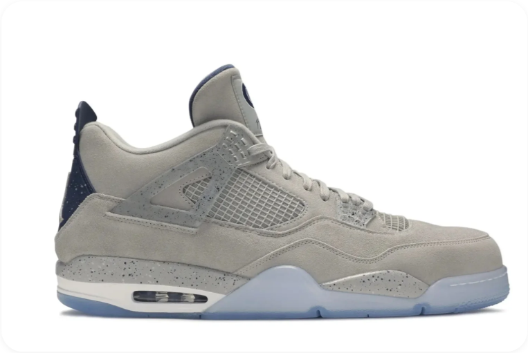 Air Jordan 4-Style Sneakers – Light Grey & Icy Blue