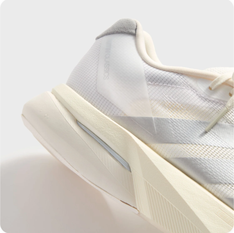 Adidas Running-Style Sneakers – White & Grey with Cream Sole