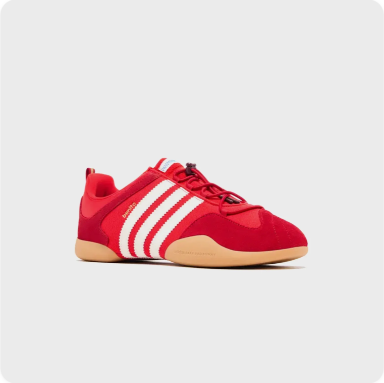 Adidas Low-Top Sneakers – Red & Cream with Gum-Colored Sole