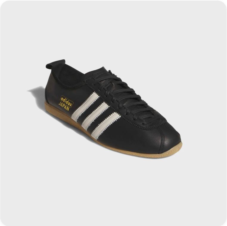 Adidas Japan Low-Top Sneakers – Black & Cream with Gum-Colored Sole