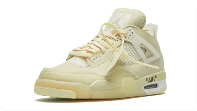 Air Jordan 4 Sneakers – Cream & Sail with "AIR" Detail