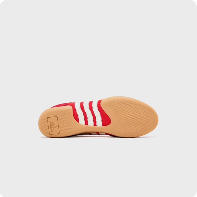 Adidas Low-Top Sneakers – Red & Cream with Gum-Colored Sole