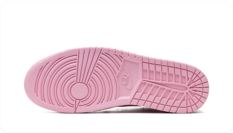Air Jordan 1 Low Sneakers – Pink with Metallic Gold Swoosh