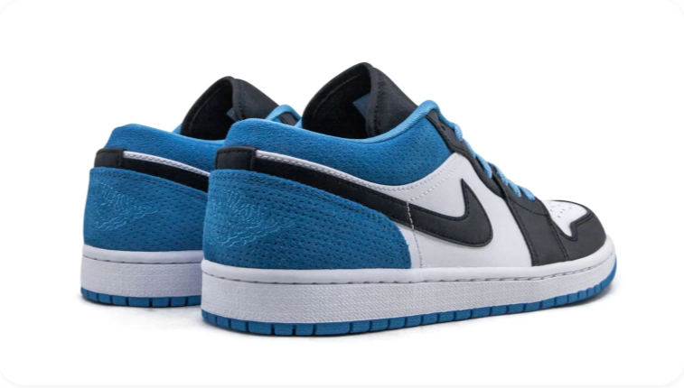 Air Jordan 1 Low Sneakers – Black, White & Bright Blue