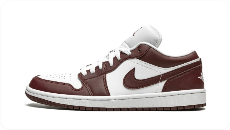 Air Jordan 1 Low Sneakers – Burgundy & White
