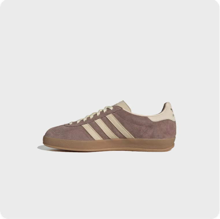 Adidas Low-Top Sneakers – Taupe & Cream with Gum-Colored Sole