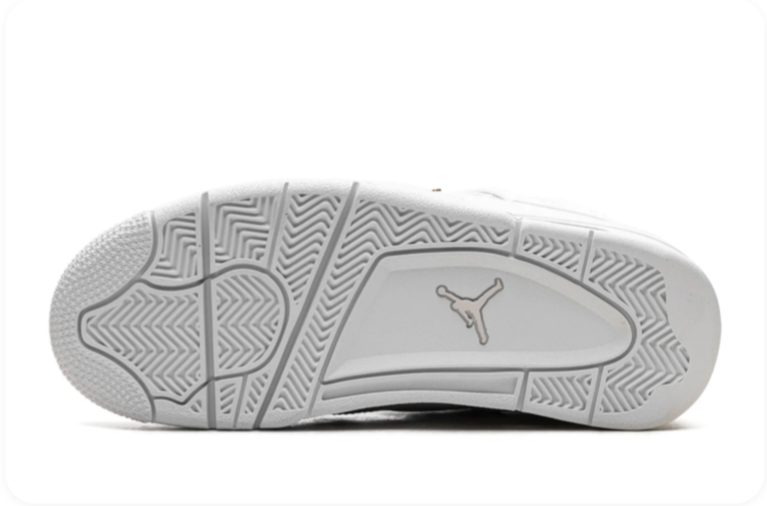Air Jordan 4-Style Sneakers – White with Gold-Tone Charms