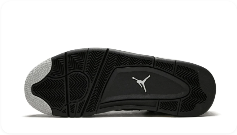 Air Jordan 4 Sneakers – Black with Speckled Light Grey Accents