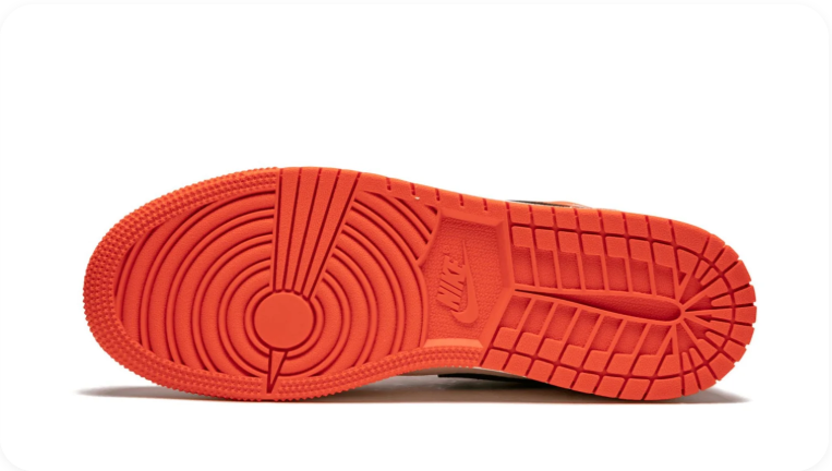 Air Jordan 1 Mid Sneakers – Orange, Cream & Black with Blue Laces