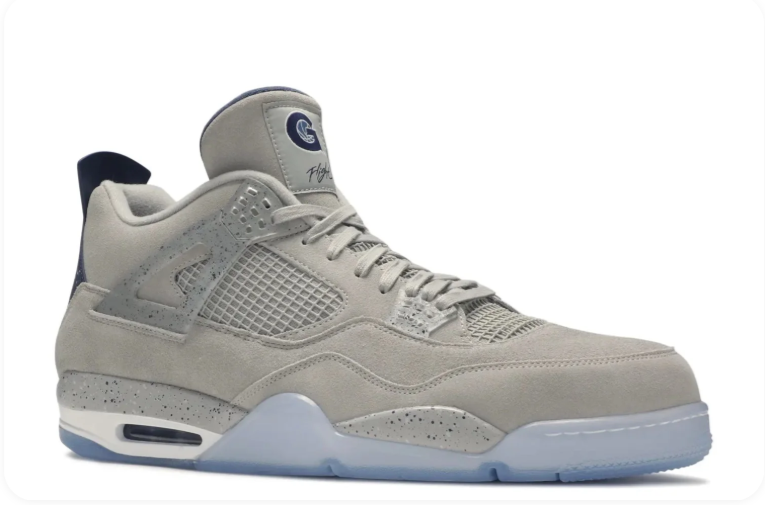 Air Jordan 4-Style Sneakers – Light Grey & Icy Blue